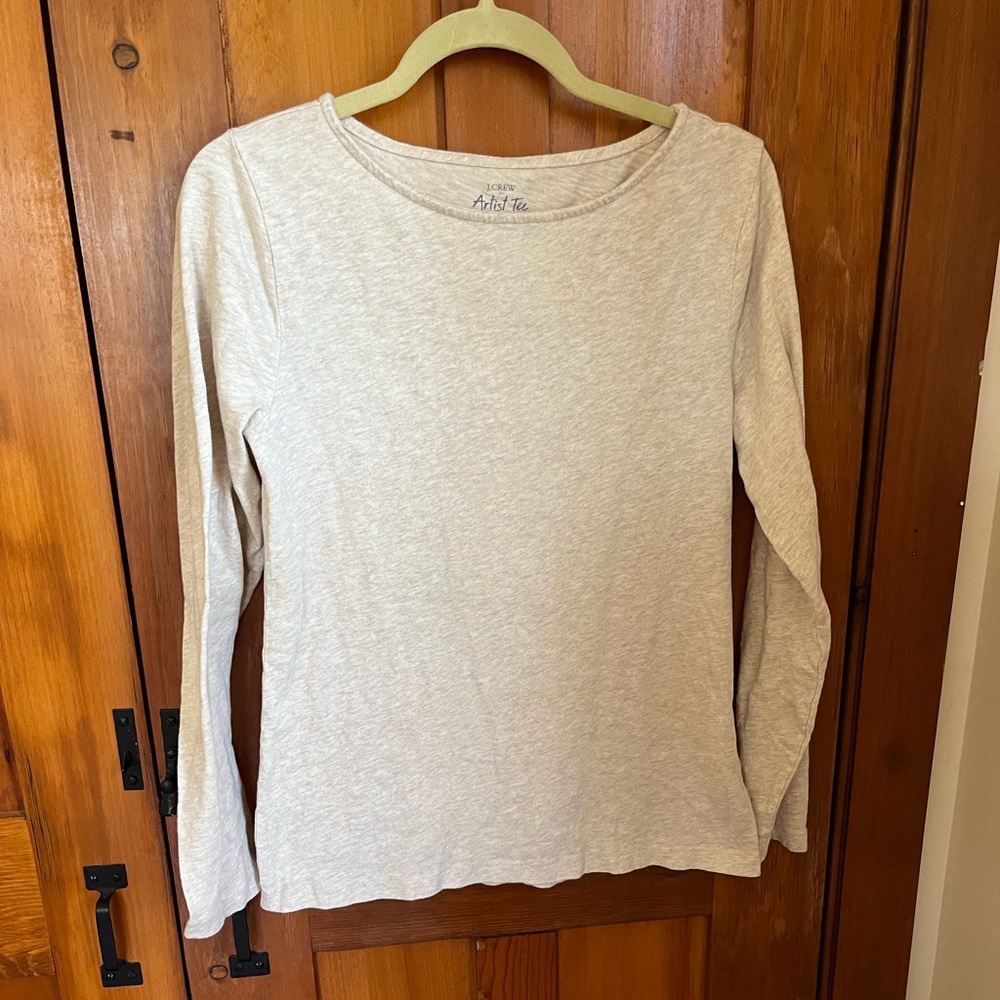 JCrew Artist tee (2) size M. Tan/gray